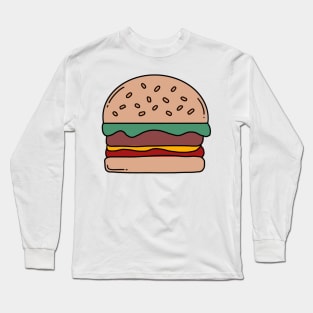 Burger Drawing Long Sleeve T-Shirt